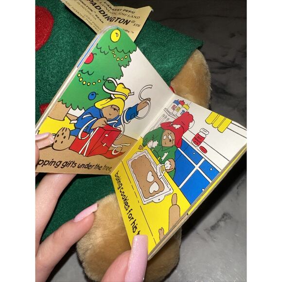 VINTAGE NWT Paddington Bear 17" Plush Book Set Sears 1996 Holiday Teddy - Picture 5 of 11